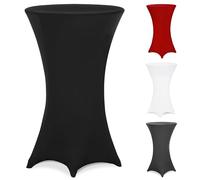 Deuba® Bar Table Stretch Slip Cover for 60-65cm Diameter Bistro Tables | 120cm Height | 30°C Washable Easy Care Fabric | Reinforced Feet | Ideal for Weddings, Parties, Events | Black