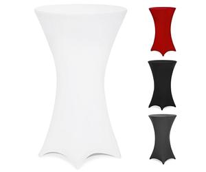 Deuba® Bar Table Stretch Slip Cover for 60-65cm Diameter Bistro Tables | 120cm Height | 30°C Washable Easy Care Fabric | Reinforced Feet | Ideal for Weddings, Parties, Events | White