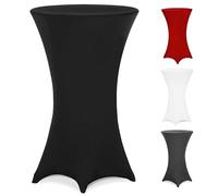 Deuba® Bar Table Stretch Slip Cover for 70-75cm Diameter Bistro Tables | 120cm Height | 30°C Washable Easy Care Fabric | Reinforced Feet | Ideal for Weddings, Parties, Events | Black