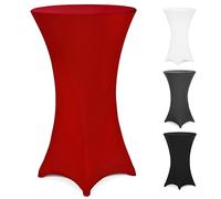 Deuba® Bar Table Stretch Slip Cover for 80-85cm Diameter Bistro Tables | 120cm Height | 30°C Washable Easy Care Fabric | Reinforced Feet | Ideal for Weddings, Parties, Events | Bordeaux Red