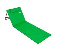 Deuba DETEX® Folding Beach Lounger, Outdoor Garden Furniture, Adjustable Backrest, Foldable Sun Bed with Side Pocket, Lightweight Camping Chair with Strap, Picnic Blanket, Camping Mat, Green