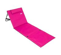 Deuba DETEX® Folding Beach Lounger, Outdoor Garden Furniture, Adjustable Backrest, Foldable Sun Bed with Side Pocket, Lightweight Camping Chair with Strap, Picnic Blanket, Camping Mat, Pink