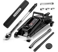 DEUBA Hydraulic Car Jack 3 ton Lifting Height 135-400 mm Incl. Rubber Pad Torque Wrench 6 pcs. 1/2' 40-210Nm Suitcase Car SUV Jack