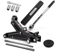 DEUBA® Hydraulic Trolley Jack Kit & Torque Wrench Set 3 Tonne Lift Capacity | Car Jack Hydraulic, 6 Pc Torque Wrench, Rubber Pad and Carry Case, 1/2 Inch Drive Kit 40-210Nm Sockets for Cars, SUVs & Vans