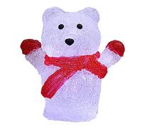 DEUBA® Illuminated Acrylic Polar Bear Figure | Christmas Decoration | Battery Operated Energy Efficient LED | Festive Cool White Glow | Indoor Xmas Lighting Decor | 18.5x17x10cm