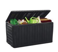 Deuba Keter Marvel Garden Storage Chest 270 Liter Wheels Seated Sofa Cushion Outdoor Plastic Anthracite