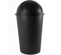 Rubbish Bin Grey 50L Sliding Cover Trash Can Garbage Collectors Waste Basket