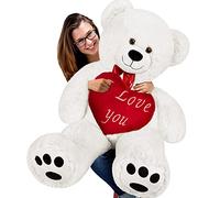 Deuba Large Plush Teddy Bear | Perfect for Valentine's Day, Easter | Gift with Red I Love You Text | Heart Pillow | Adorable Big Cuddly Soft Toy Cute Huge Stuffed Snuggling Animal