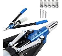 Deuba Rivet Pliers Set 5 Mouthpieces 75 Rivets 3,2-6,4 mm Catch Container Handle Protection DIY Blind Rivet Lever River Pliers