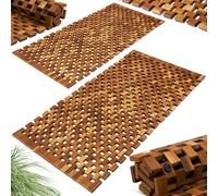 Bath Mat 2Pcs Acacia Wood Mosaic FSC®-certified