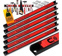 DEUBA® Set of 6 Magnetic Tool Holders | 60cm Each | 23KG Load Capacity | Mountable Wall Magnets for Screwdriver Set, Spanner Sets, Tool Box, Garden Storage | Magnet Set for Garden Tools, Hand Tools