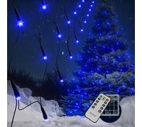 Deuba String Lights Christmas Mesh Net Fairy Lights Battery Operated LED Light 160/100 LEDs Blue Warm White Different Modes Flashing Static Indoor Outdoor