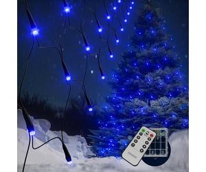 Deuba String Lights Christmas Mesh Net Fairy Lights Battery Operated LED Light 160/100 LEDs Blue Warm White Different Modes Flashing Static Indoor Outdoor