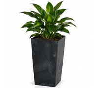 Deuba® Tall Plant Pot, Large Planter, Concrete Effect Garden Box, Grey