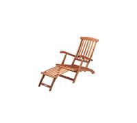 Deuba Wooden Deck Chair Patio Garden Outdoor Recliner Sun Lounger Hard Wood Reclining Day Bed (1x)