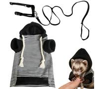 Deuineyi Ferret Jumper | With Harness Fun Warm Hamster Sweatshirt - Hamster Rabbit Hooded Costume | For Rabbit Squirrel Chinchilla Chihuahua Pets