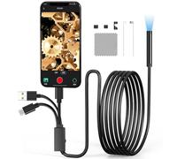 DEUKNICE Endoscope Inspection Camera, USB Endoscope Camera with Lights, 8mm IP67 Waterproof Tube, Flexible Rigid Snake Inspection camera for iOS/Android Phone, iPad, Window (9.84FT/3M)