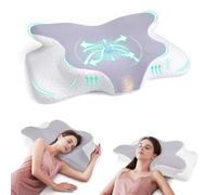 DEUKNICE Memory Foam Pillow, Orthopedic Cervical Pillow, Head Support Cushion, Ergonomic for Side Sleeper, Superior Comfort for Neck Shoulder Pain Sleeping Gray