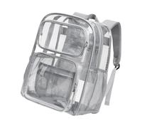 DEUQQD Clear Backpack PVC Transparents Heavy Duty School Bookbags See Through Bag for College Work Travel Security Concerts Clear Backpack for Stadium Event Work School