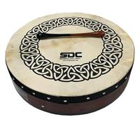 DEURA ROSEWOOD 16" x 3.5" Celtic Circle Design On the Skin Head BODHRAN DRUM Irish Celtic 16" Inch CASE and Tipper Included