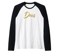 Deus Latin - Minimalist Latin Word for History Raglan Baseball Tee