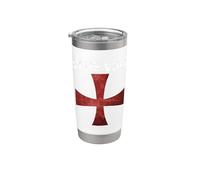 Deus Vult - Catholic Crusader Templar Knight - Scarlet Cross Stainless Steel Insulated Tumbler