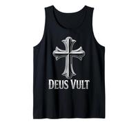 Deus Vult Christian Cross Crusader Medieval Latin Tank Top