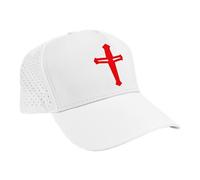 Deus Vult Club | Snap Back Baseball Cap | England St George's | White & Red | Crusader Clothing