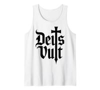 Deus Vult Crusader Cross Sword Medieval Latin Phrase Tank Top