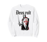 Deus Vult Crusader Knight Medieval Warrior Templar Cross Sweatshirt