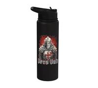 Deus Vult Crusader Knight Templar Stainless Steel Insulated Water Bottle