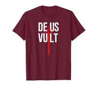 Deus Vult I God Wills It I First Crusader T-Shirt, Men, Burgundy, X-Large
