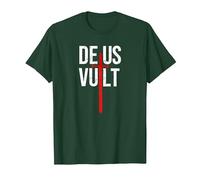 Deus Vult I God Wills It I First Crusader T-Shirt, Men, Dark Green, XX-Large