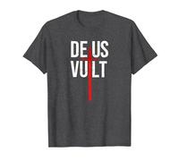 Deus Vult I God Wills It I First Crusader T-Shirt, Men, Dark Heather Grey, 4X-Large