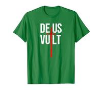 Deus Vult I God Wills It I First Crusader T-Shirt, Men, Kelly Green, Small