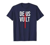 Deus Vult I God Wills It I First Crusader T-Shirt, Men, Navy Blue, 5X-Large