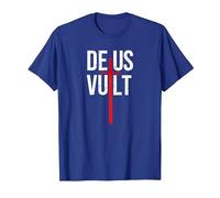 Deus Vult I God Wills It I First Crusader T-Shirt, Men, Royal Blue, Small