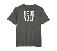 Deus Vult I God Wills It I First Crusader T-Shirt, Men's Big and Tall, Asphalt Grey, 3X Tall