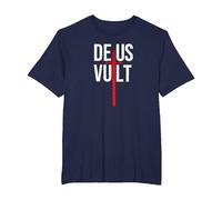 Deus Vult I God Wills It I First Crusader T-Shirt, Men's Big and Tall, Navy Blue, 6X Tall