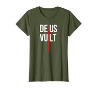 Deus Vult I God Wills It I First Crusader T-Shirt, Women, Olive Green, X-Small