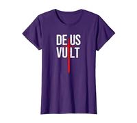 Deus Vult I God Wills It I First Crusader T-Shirt, Women, Purple, Small