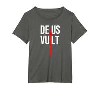 Deus Vult I God Wills It I First Crusader T-Shirt, Women's Plus, Asphalt Grey, 2X