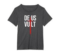 Deus Vult I God Wills It I First Crusader T-Shirt, Women's Plus, Dark Heather Grey, 1X