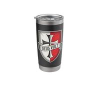 Deus Vult Knight Templar Shield Crusader Cross Stainless Steel Insulated Tumbler