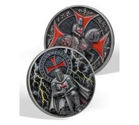 DEUS VULT Knights Templar Coin, Armor of God Medallion, Faith Gifts | Religious Red Cross Pocket Token, Collectible Gifts for Collectors, Historians, and Knight Enthusiasts