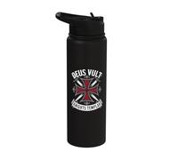 Deus Vult Knights Templar Crusader Cross Sword Design Stainless Steel Insulated Water Bottle