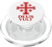Deus Vult Medieval Cross - Latin Motto Christian Crusades PopSockets PopGrip for MagSafe