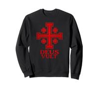 Deus Vult Medieval Cross - Latin Motto Christian Crusades Sweatshirt