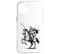 Deus Vult, Medieval Crusader Riding a Horse, catholic legend Case for iPhone 16 Plus