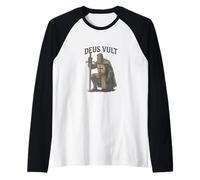 Deus Vult - Minimalist Latin Word for History Raglan Baseball Tee